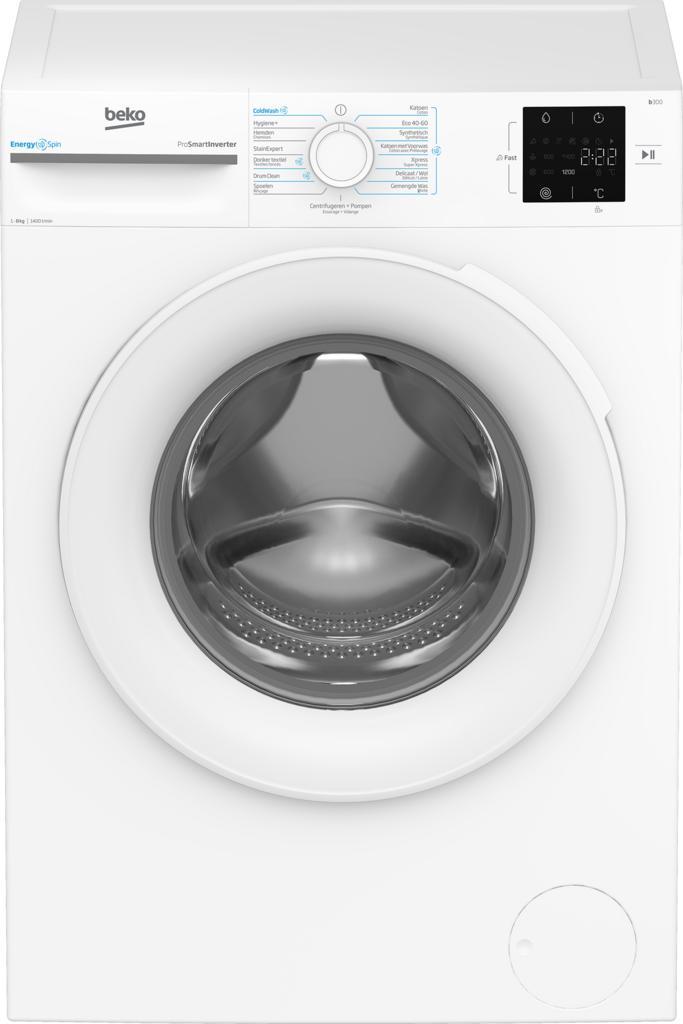 Beko Bm3wfu38412cw – Wasmachine – 8 Kg – 1400 Tpm – Prosmart, Witgoed en Apparatuur, Wasmachines, Nieuw, Voorlader, 85 tot 90 cm