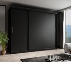 Meubella | Kledingkast mat zwart 250x62x200 schuifdeur, Nieuw, 200 cm of meer, Modern, 50 tot 75 cm