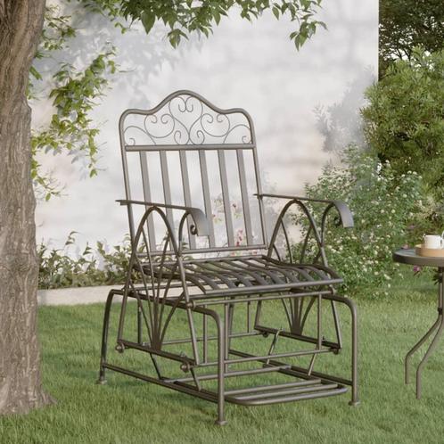 vidaXL Schommelstoel 61 cm staal zwart, Tuin en Terras, Tuinbanken, Nieuw, Metaal, Verzenden