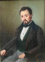 Franse school (XIX) - Élégant portrait au pastel dun homme, Antiek en Kunst