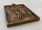 Plaque - Erotische bronzen plaquette – in reliëf - Brons, Antiek en Kunst