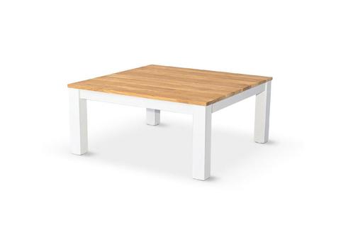 Suns Malmo aluminium loungetafel met teak blad 76 x 76 cm, Tuin en Terras, Tuinsets en Loungesets, Ophalen of Verzenden