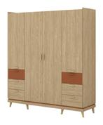 Kledingkast Skagen - Eiken - 4-Deurs met Lades, Huis en Inrichting, Kasten | Kledingkasten, Verzenden, Nieuw, Met lade(s)