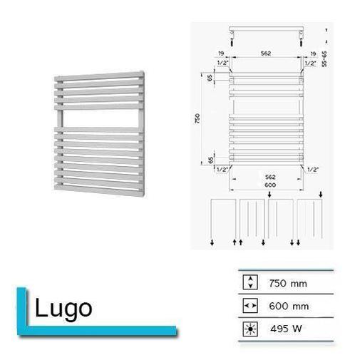 Handdoekradiator Lago 750 x 600 mm Mat wit, Doe-het-zelf en Verbouw, Sanitair, Overige typen, Nieuw, Ophalen of Verzenden