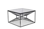 Abstracte salontafel ILLUSION 60cm zwart metaal glas, Huis en Inrichting, Tafels | Salontafels, Ophalen of Verzenden, Nieuw