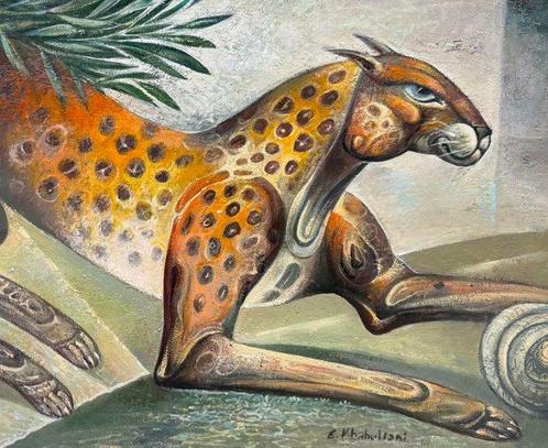 Emzar Khabuliani (1963) - Panthère Spirituelle, Antiek en Kunst, Kunst | Schilderijen | Klassiek