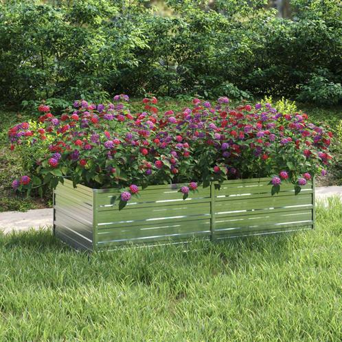 vidaXL Plantenbak verhoogd 160x80x45 cm gegalvaniseerd staal, Tuin en Terras, Bloembakken en Plantenbakken, 100 cm of meer, Nieuw