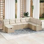 vidaXL Tuin Sofa Set 8 pcs Beige Poly riet, Tuin en Terras, Verzenden, Nieuw, Rotan