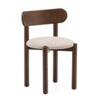 *WOONWINKEL* Kave Home Nebai Walnoot Eetkamerstoel Met Beige, Verzenden, Nieuw, Stof