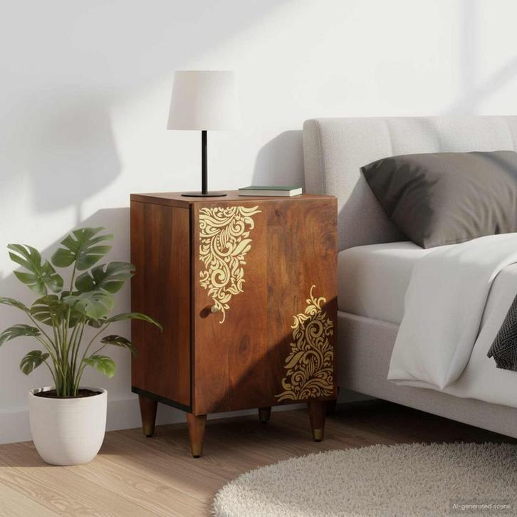 vidaXL Badkamerkast Honingbruin 38 x 33 x 58 cm Massief, Huis en Inrichting, Tafels | Kaptafels, Nieuw, Verzenden