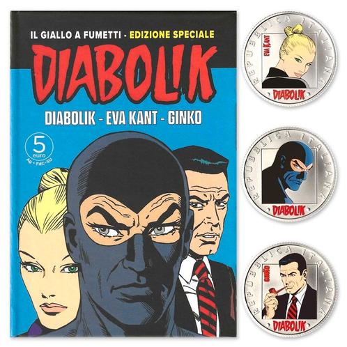 Italië 3 x 5 Euro Diabolik 2023 Zilver, Postzegels en Munten, Munten | Europa | Euromunten, Verzenden