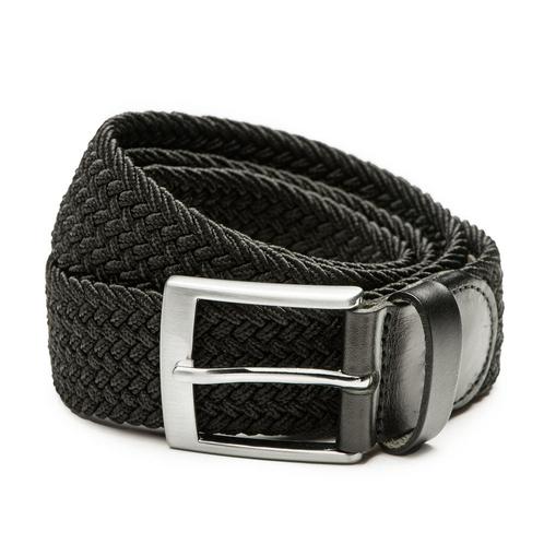 Elastische heren riem Mylo – zwart - 3,5cm - Maat: 105 cm, Kleding | Heren, Riemen en Ceinturen, 105 tot 115 cm, Echt leder, Zwart