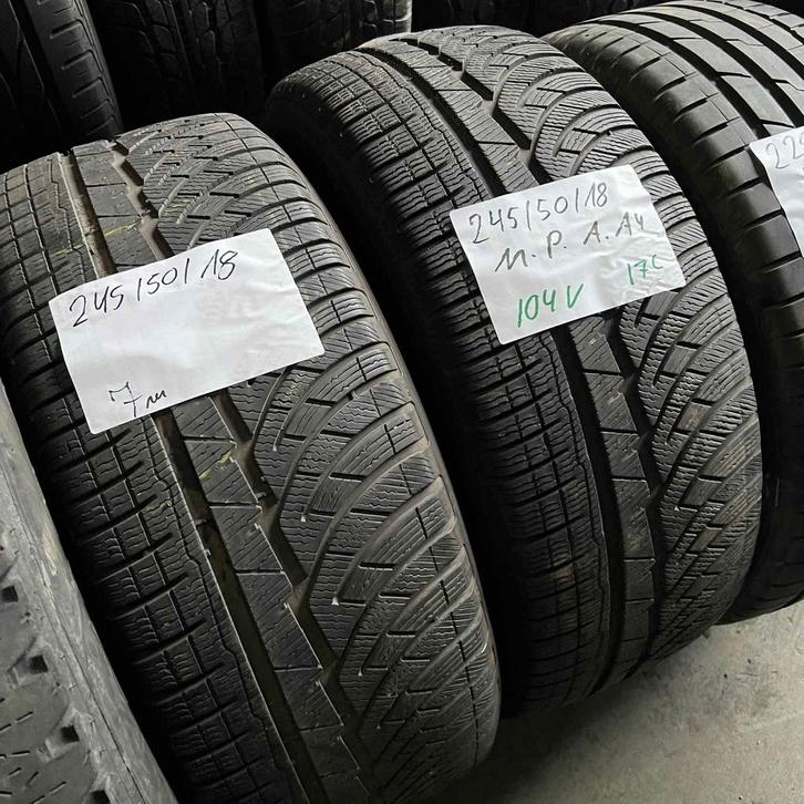 2 x Michelin Alpin A4 245-50-18 104VWinterbanden 7mm, Auto-onderdelen, Banden en Velgen, 18 inch, Winterbanden, 245 mm, Personenwagen