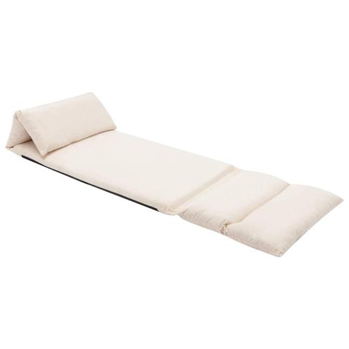 vidaXL Vloerstoel inklapbaar microvezel crème, Huis en Inrichting, Banken | Sofa's en Chaises Longues, Nieuw, Verzenden