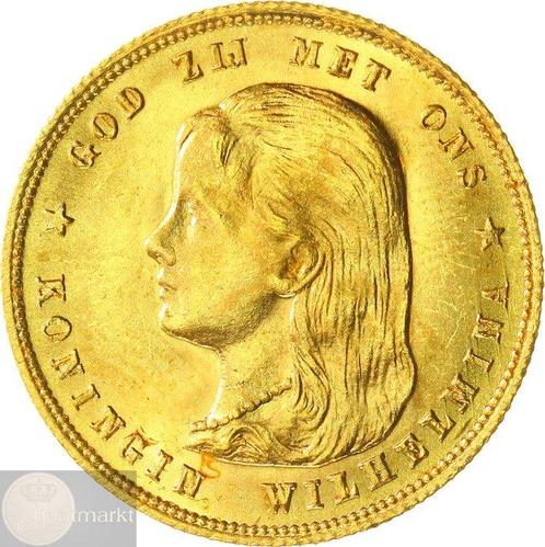 Nederland. Wilhelmina. 10 Gulden 1897 parels los keerzijde, Postzegels en Munten, Munten | Nederland