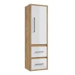 Badkamerkast Elano 46 x 38 x 154 cm Eiken met HG wit, Verzenden, Nieuw, (Half)hoge kast