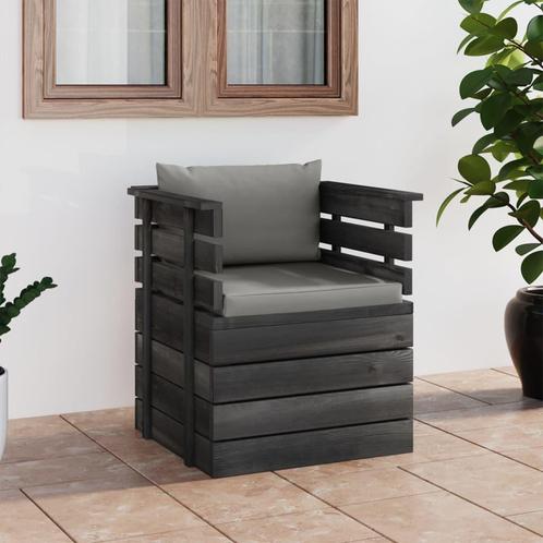 vidaXL Tuinfauteuil met kussens pallet grenenhout, Tuin en Terras, Tuinsets en Loungesets, Nieuw, Verzenden