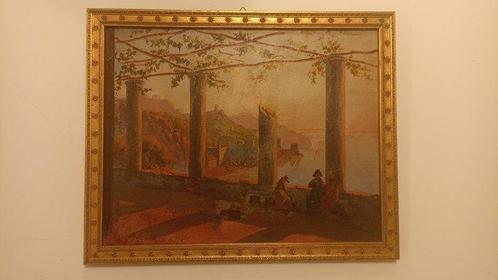 Italiaanse school (XIX) - Vista di Amalfi dal convento dei, Antiek en Kunst, Kunst | Schilderijen | Klassiek