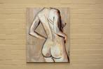 Naakte Vrouw van Achteren – Abstract Figuratief Schilderij, Antiek en Kunst, Ophalen of Verzenden