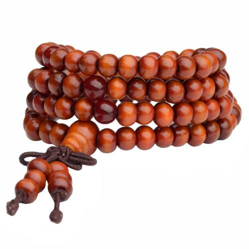 Fako Bijoux® - Buddha Armband - Sandelhout - 8mm - Roodbruin, Sieraden, Tassen en Uiterlijk, Armbanden, Verzenden