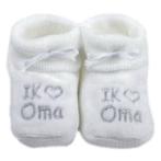 Petit Villain Ik Hou Van Oma Wit Slofjes, Kinderen en Baby's, Babykleding | Overige, Verzenden, Nieuw