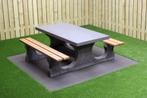 Rockwood® Betonnen Picknickset DeLuxe Antraciet-Beton 1.80m, Nieuw, Rechthoekig, Ophalen of Verzenden, Hout