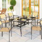 TRUUSK Tuintafel Staal 150x90 Cm Weerbestendig Balkontafel M, Tuin en Terras, Verzenden, Nieuw