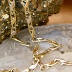Bicolor gouden infinity schakel ketting | 44,5 cm, Sieraden, Tassen en Uiterlijk, Kettingen, Ophalen of Verzenden, Gebruikt, Overige kleuren