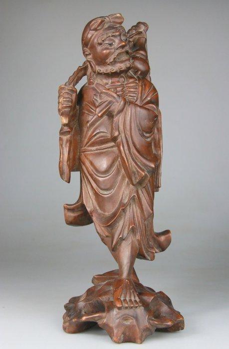 Beeldhouwwerk - Statuette - Luohan - Beeldhouwwerk -, Antiek en Kunst, Antiek | Overige Antiek