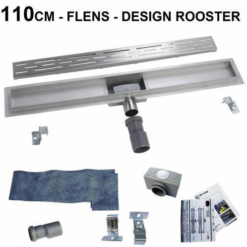 BWS RVS Douchegoot met Flens Inclusief Sifon en Haarfilter, Doe-het-zelf en Verbouw, Sanitair, Douche, Nieuw, Ophalen of Verzenden