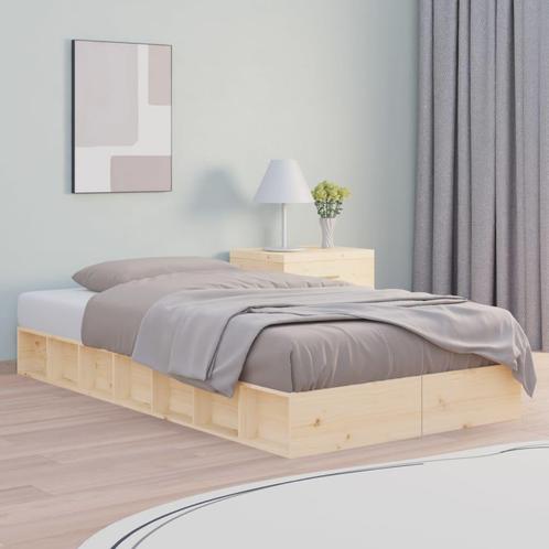 vidaXL Bedframe massief hout 100x200 cm, Huis en Inrichting, Slaapkamer | Bedden, 100 cm, 200 cm, Bruin, Eenpersoons, Nieuw, Hout