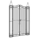 Zwarte Smeedijzeren Poort 121x180 - OP=OP! Tweedekansje, Tuin en Terras, Tuinhekken en Hekwerk, Met poort, Nieuw, Ophalen of Verzenden