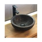 Waskom Casajoy Rond Natuursteen 35x15cm Massive Zwart, Doe-het-zelf en Verbouw, Sanitair, Ophalen of Verzenden, Nieuw, Overige typen