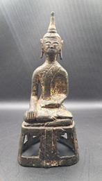 Rare Temple Bronze Buddha – Lanna Style, Thailand/Laos, 18th, Antiek en Kunst
