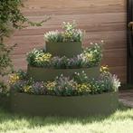 vidaXL Tuin Bloempot Olijfgroen 90 x 90 x 20 cm Staal, Minder dan 30 cm, Verzenden, Nieuw, Metaal