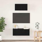 vidaXL Tv-meubelset Wandgemonteerd 2 pcs Zwart eiken Bewerkt, Verzenden, Nieuw, 50 tot 100 cm, Minder dan 100 cm