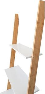 Ladder kast - 5 schappen - wit & bamboe, Huis en Inrichting, Kasten | Boekenkasten, Ophalen of Verzenden, Nieuw