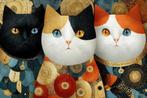 1130 - John Joseb Art,schilderij poezen,sieraden,surrealisme, Oorspronkelijke maker, Verzenden, Nieuw, Schilderij