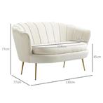 TRUUSK Moderne 2-zitsbank Gestoffeerde Loveseat - Fluweel -, Verzenden