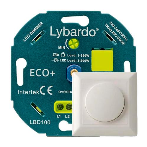 LED dimmer incl. afdekraam Lybardo 0-200W | Fase afsnijding, Doe-het-zelf en Verbouw, Elektra en Kabels, Overige typen, Nieuw