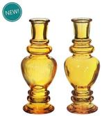 Gekleurd glazen flesje venice vaasje kandelaar oker ø5,7 cm, Ophalen of Verzenden, Nieuw