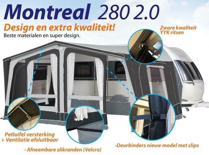 Dorema Montreal 280 3.0  / 4.0 nu met 50% korting !!, Caravans en Kamperen, Voortenten en Luifels, Nieuw, Ophalen of Verzenden