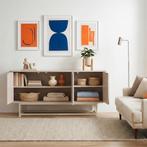 Commode Boxholm 120x30x55 cm havermout [en.casa], Verzenden, Nieuw