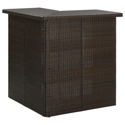 vidaXL Hoekbartafel 100x50x105 cm poly rattan bruin, Huis en Inrichting, Tafels | Eettafels, Nieuw, Verzenden