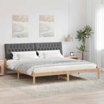 vidaXL Bedframe met Gevoerd Hoofdgedeelte Bruin 200 x 200 cm, Verzenden, Nieuw, Bruin, Hout