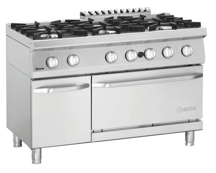 Bartscher Gasfornuis 70060 GB21 | 6-pits | Gasoven | 1200x70, Zakelijke goederen, Horeca | Keukenapparatuur, Nieuw in verpakking
