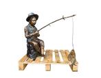 Beeld, XL Bronze Fisherman - 70 cm - Brons - 2025