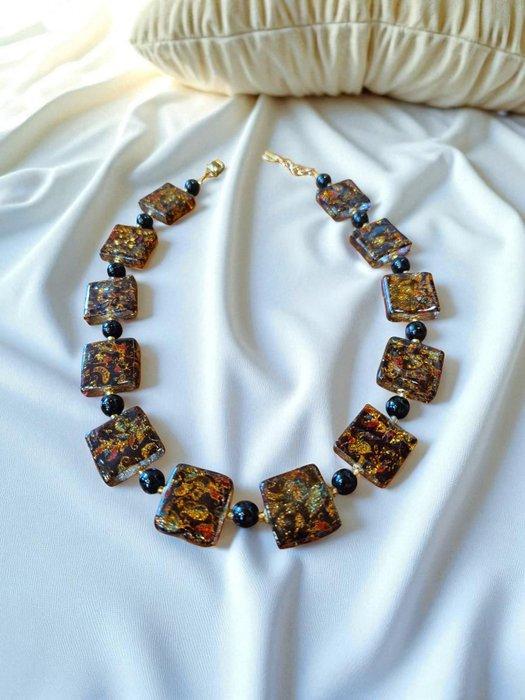 glas - Halsketting - Gekleurde glazen ketting, Antiek en Kunst, Antiek | Glas en Kristal