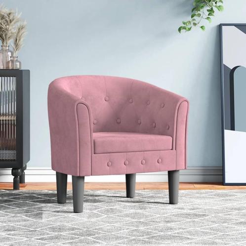 vidaXL Kuipstoel fluweel roze, Huis en Inrichting, Fauteuils, Nieuw, Verzenden