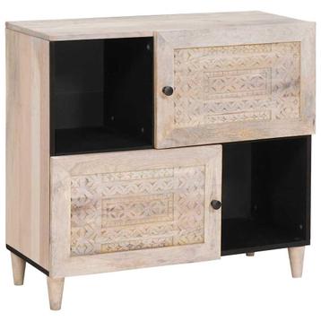 vidaXL Dressoir Wit Massief mango-hout en samengesteld hout beschikbaar voor biedingen